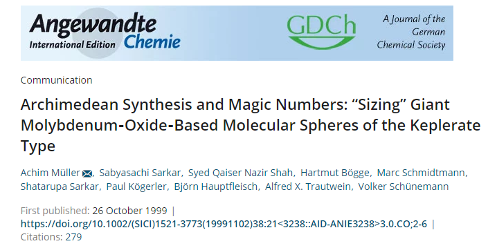 Archimedean Synthesis and Magic Numbers: “Sizing” Giant Molybdenum‐Oxide‐Based Molecular Sphe