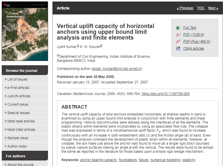 Vertical uplift capacity of horizontal anchors using upper bound limit analysis and finite elements