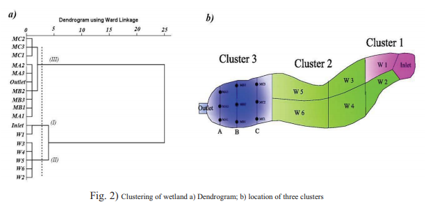 Spatial pattern analysis for water quality in free-surface constructed wetland